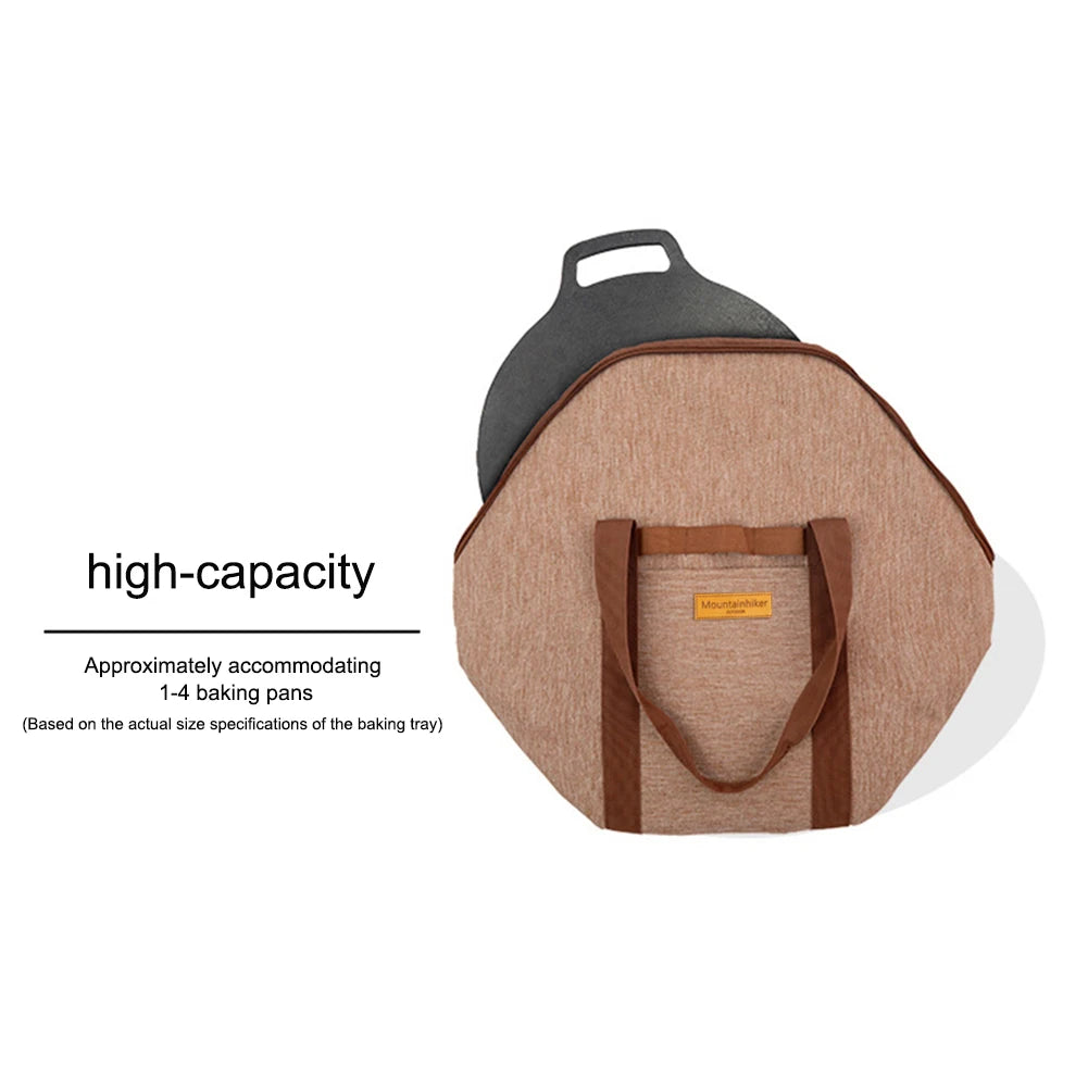 Camping Cast Iron Pot Bag Carrier Portable Barbecue Tray Frying Pan Organizer Large-capacity Protection Picnic Camping Supplies