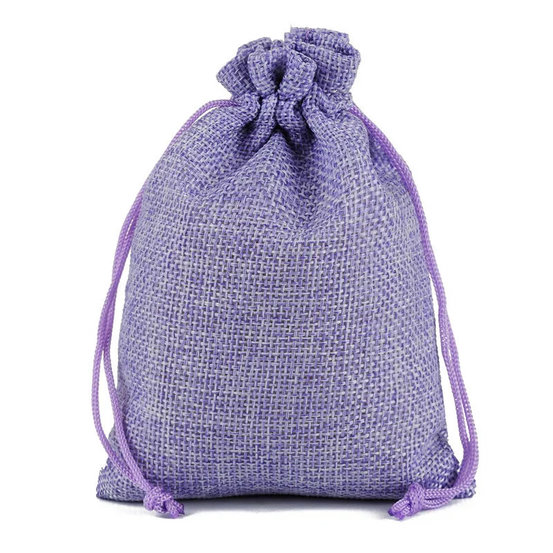 10pc (9x12cm) Handmade Natural Burlap Linen Drawstring Gift Bags Favor Wedding Christmas Gift Bag Jewelry Packaging Bags&Pouches