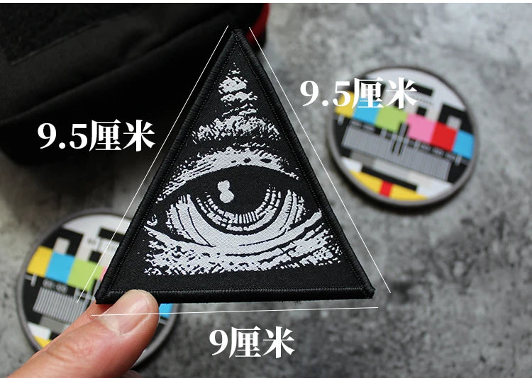 3D Embroidery Creative  Gold Coins and Stereo Eagles Armband  No Signal Woven With Hook Loop For Backpack Clothing Custom Patch