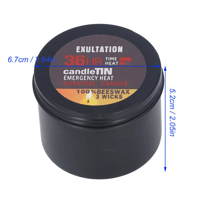 Survival Candle 3 Wicks Small Portable 36 Hours Burning Natural Aroma Long Lasting Candles Romantic Ambience for Camping