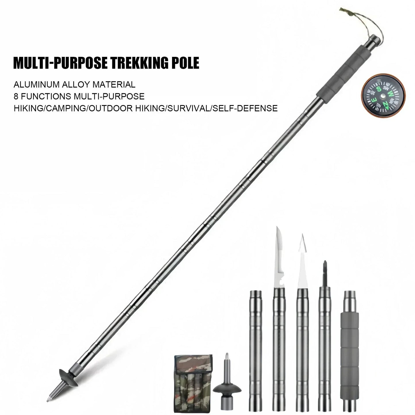 CEOI GWOK Durable Trekking Poles Lightweight Foldable Aluminum Alloy Hiking Sticks Outdoor Adventures Five-Seven Joints Poles