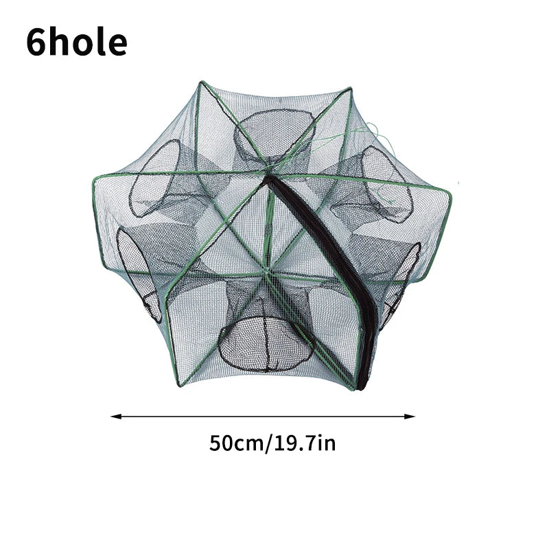 Mesh for Fishing Crayfish Net Fish Trap Foldable Crayfish Catcher Casting Network Crab Trap Catchers Cage Fishing Accessories