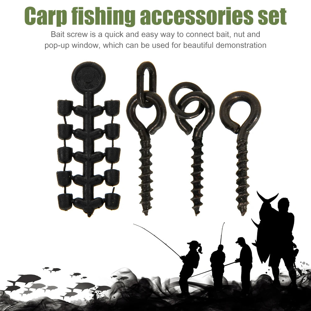 20 Pcs Fishing Screws 50 Pcs Hook Stop Carp Hook Fasteners Carp Bait Screws Carp Fishing Stopper For Fishing Rig Boilies Fish