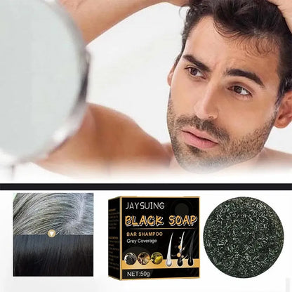 Hair Shampoo Soap Polygonum Multiflorum Black Soap White Hair Repair Soap Hair Care Set Nourishing Anti Dandruff Hair Dye Soap