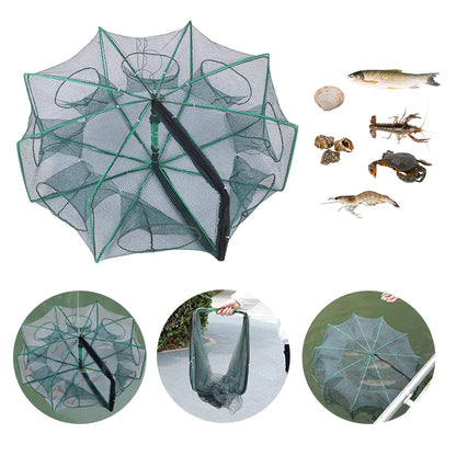 Mesh for Fishing Crayfish Net Fish Trap Foldable Crayfish Catcher Casting Network Crab Trap Catchers Cage Fishing Accessories