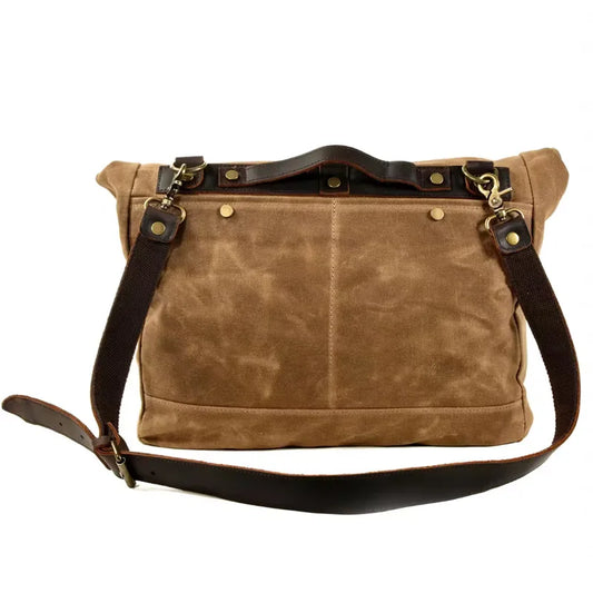Waterproof wax canvas bag retro messenger bag casual motorcycle men's shoulder bag locomotive men's side package poor package