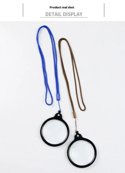 Hands-Free Hanging Magnifier for Reading Portable Chest-Mounted Design with Strap, Ideal for Seniors & Students