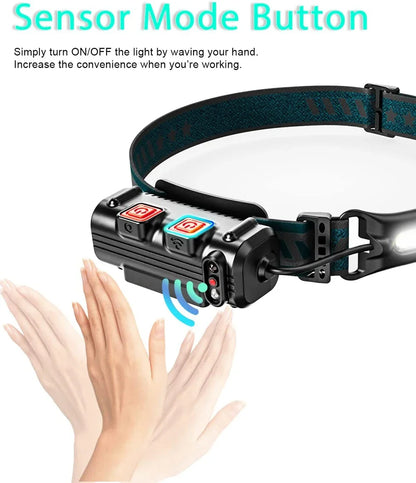Induction Headlamp XPG+COB LED Head Lamp with Built-in Battery