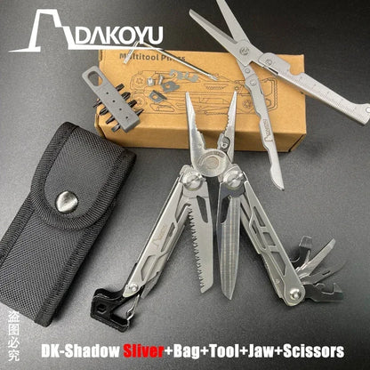 DAKOYU DKShadow Multitool Camping Pliers with Emergency Whistle -8 Color Compact Outdoor Tool, Suitable for Hiking and Camping