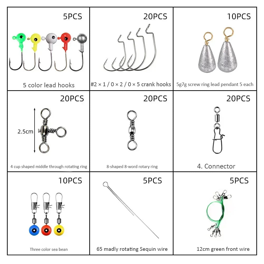 Articulos De Pesca Carp Fishing Tackle Kit Anti Tangle Sleeves Hook Stop Beads Swivels All for Fishing Goods Accessories
