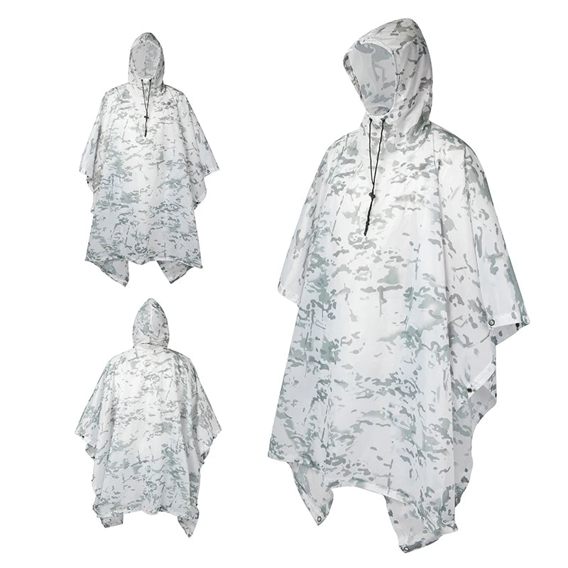 Multifunctional Raincoat Waterproof Poncho Camouflage Cover For Camping Hunting Clothes Shelter Tent Emergency Raincoat