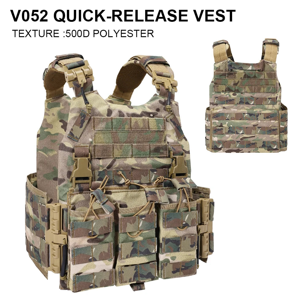 New Tatctical Hunting Vest Combat Carrier Molle Magazine Pouch Quick Release Comfort Lightweight Utility Cummerbund Paintball