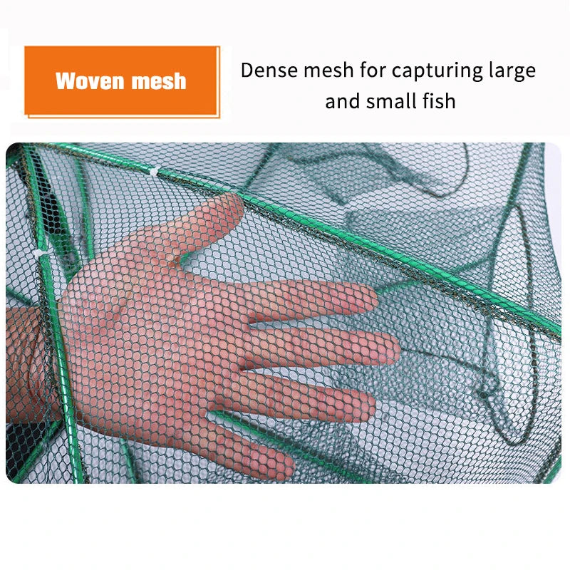 Mesh for Fishing Crayfish Net Fish Trap Foldable Crayfish Catcher Casting Network Crab Trap Catchers Cage Fishing Accessories