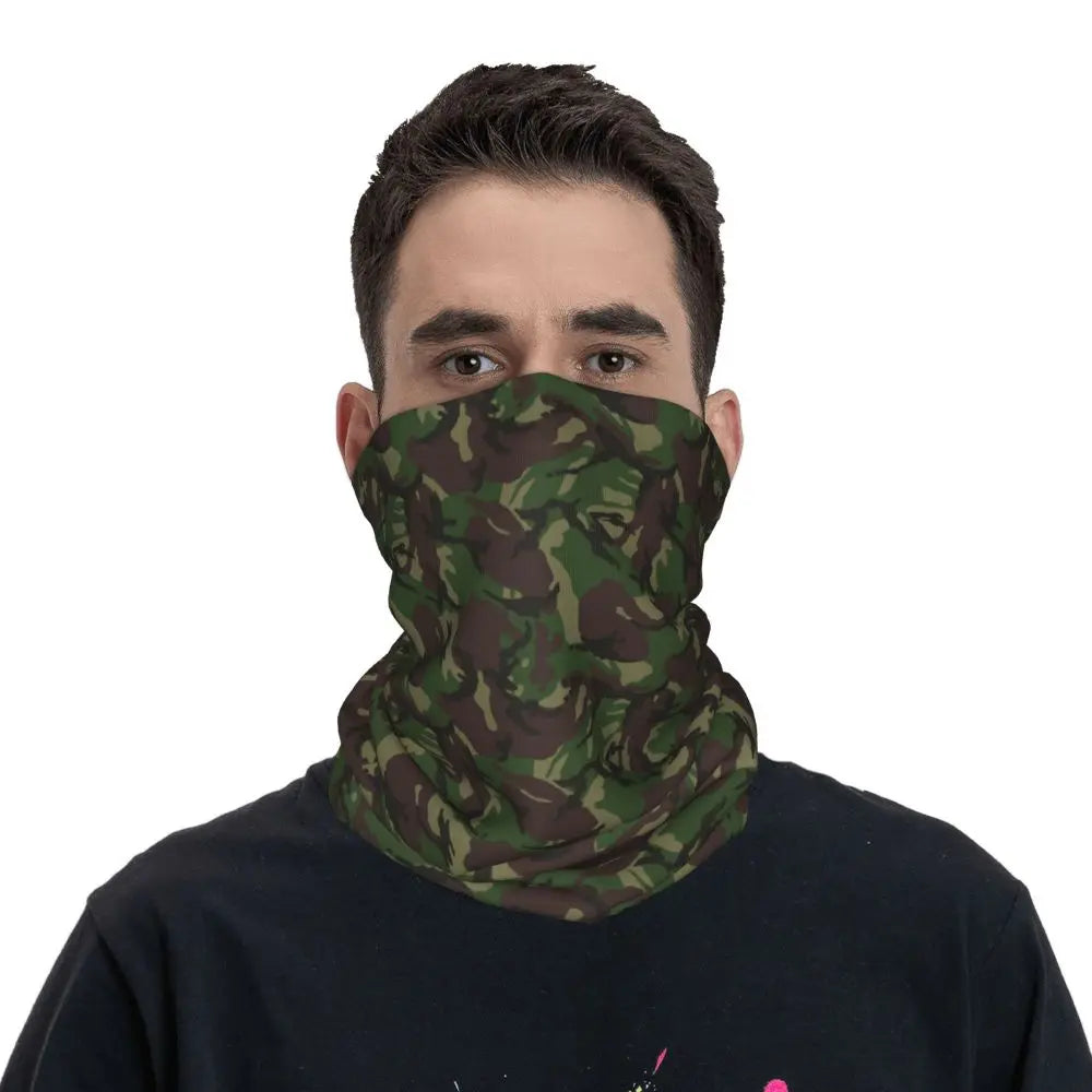 Custom Flecktarn Camo Bandana Neck Gaiter Windproof Face Scarf Cover Men Women Woodland Camouflage Headwear Tube Balaclava