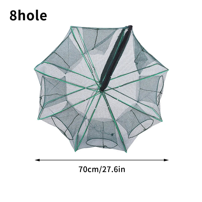 Mesh for Fishing Crayfish Net Fish Trap Foldable Crayfish Catcher Casting Network Crab Trap Catchers Cage Fishing Accessories