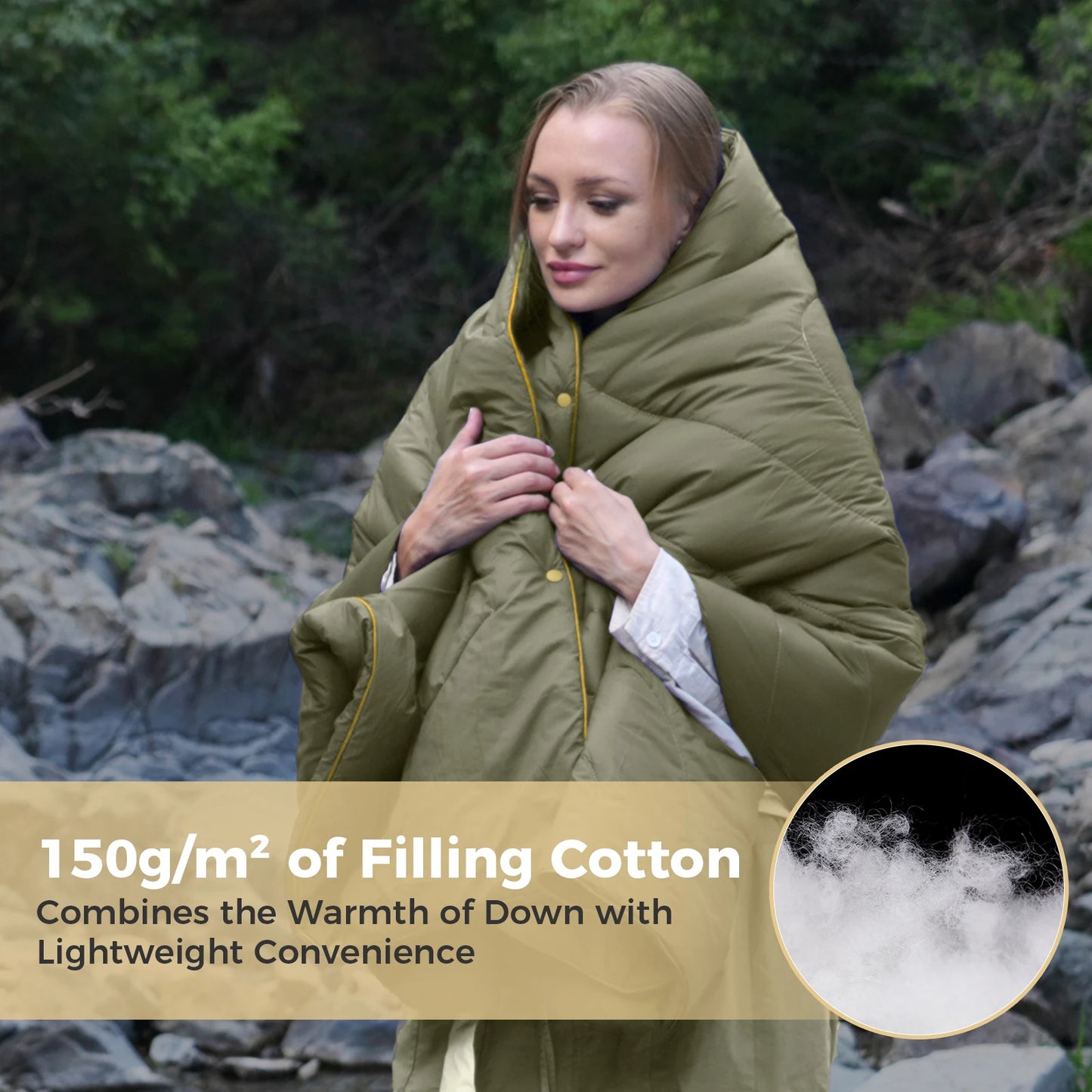 KingCamp Outdoor Camping Blanket, Lightweight Puffy Blanket, Camping Quilt For Cold Weather, Adventure, Sleeping, Backpacking