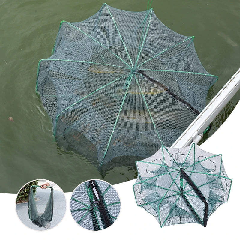 Mesh for Fishing Crayfish Net Fish Trap Foldable Crayfish Catcher Casting Network Crab Trap Catchers Cage Fishing Accessories