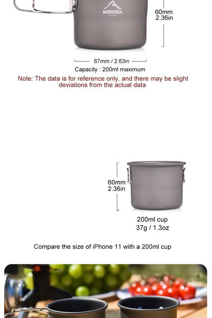 Widesea Camping Mug Outdoor Coffee Tea Aluminum Cup Tourism Tableware Picnic Cooking Supplies Equipment Tourist Trekking Hiking