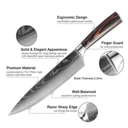 Professional Chef Kitchen Knives Stainless Steel 7CR17 Meat Cleaver  Extremely sharp Fruit Vegetable Utility Chef Kitchen Tool