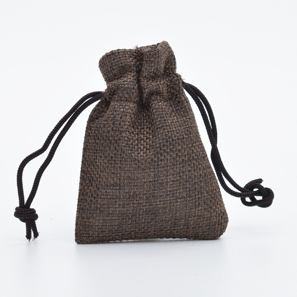 5pcs Multisize Jute Burlap Linen Drawstring Bag Christmas Halloween Gift Bags Wedding Birthday Party Candy Chocolate Packing Bag