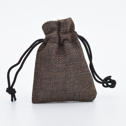 5pcs Multisize Jute Burlap Linen Drawstring Bag Christmas Halloween Gift Bags Wedding Birthday Party Candy Chocolate Packing Bag