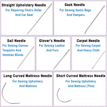 7 PCS/Pack Heavy Duty Household Hand Sewing Needles Leather Sewing Needles For Repair Upholstery Carpet Canvas Sewing Tools