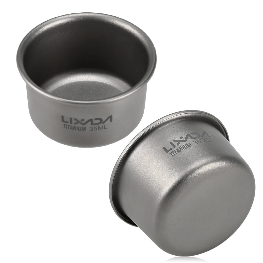 1/3pcs Lixada 35ml Mini Titanium Tea Cup Home Office Outdoor Camping Hiking Coffee Tea Cup Mug 8g