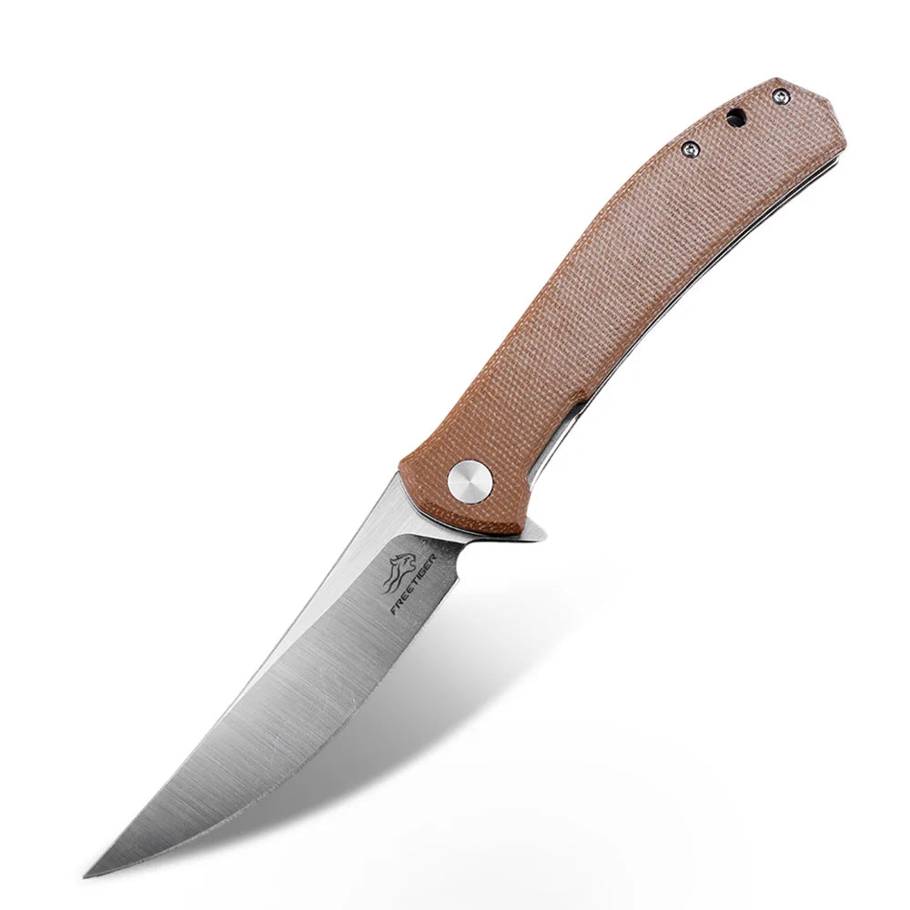 FREETIGER 2025 New Pocket Knife D2 Blade Micarta Folding Knife for Outdoor Camping Tactical Hunting Survival Knives EDC Tools