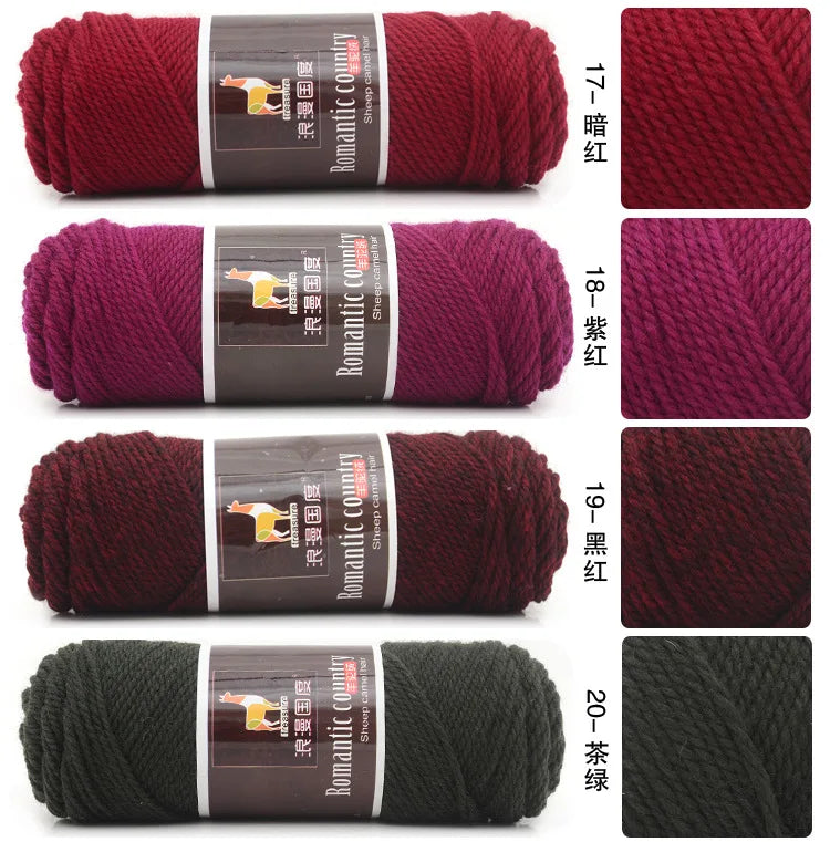 TPRPYN 1pc 100g Alpaca wool Soft Warm Knitting Worsted Alpaca Wool Crochet Yarn Thread Scarves Gloves Handcraft Pure Multic