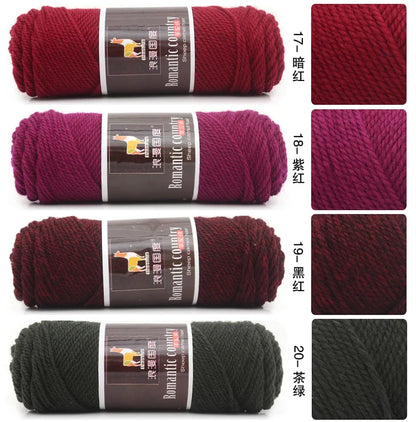 TPRPYN 1pc 100g Alpaca wool Soft Warm Knitting Worsted Alpaca Wool Crochet Yarn Thread Scarves Gloves Handcraft Pure Multic
