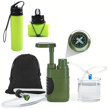 Upgrade Outdoor Water Filter Filtration System Portable Camping Water Purifier Emergency Supplies Camping Hiking Survival Tool