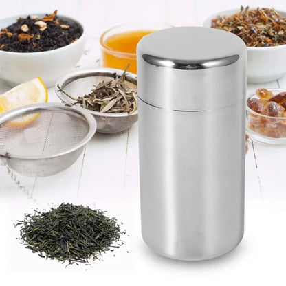 Stainless Steel Tea Can Loose Leaf Tea Tins  Small Travel Portable Container Coffee Sugar  Box Containers Kitchen Canisters