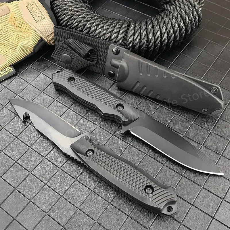 Survival Fixed Blade Knife High Hardness 5Cr13Mov Blade ABS Handle Military Tactical Outdoor Knife EDC with Sheath Hunting Tool