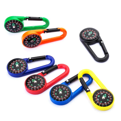 Mini Lightweight Compass, Portable Carabiner Keychain Compasses, Outdoor Camping Tool, Mountaineering Tourism Survival Equipment