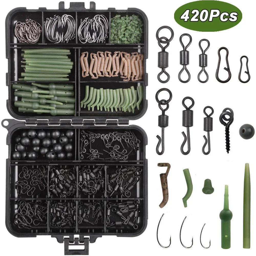 Articulos De Pesca Carp Fishing Tackle Kit Anti Tangle Sleeves Hook Stop Beads Swivels All for Fishing Goods Accessories
