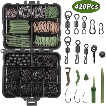 Articulos De Pesca Carp Fishing Tackle Kit Anti Tangle Sleeves Hook Stop Beads Swivels All for Fishing Goods Accessories