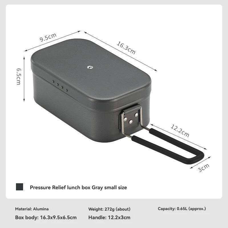 CAMPINGMOON S-2013 Aluminum Oxide Portable Lunch Box, Open Flame Heated OutdoorPicnic Camping Lunch Box, Aluminum Lunch Box