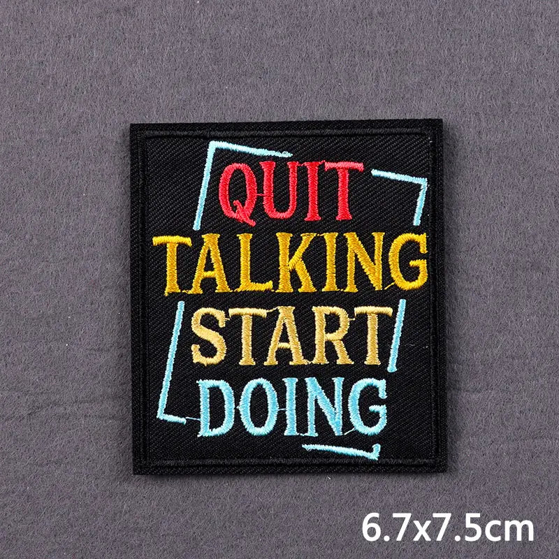 Indicative Slogan Patch Iron/Sew On Patches For Clothing Thermoadhesive Patches Embroidery/Fusible Patch Stay Weird Applique DIY