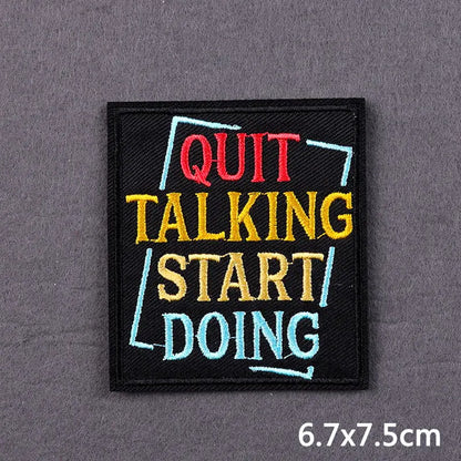 Indicative Slogan Patch Iron/Sew On Patches For Clothing Thermoadhesive Patches Embroidery/Fusible Patch Stay Weird Applique DIY