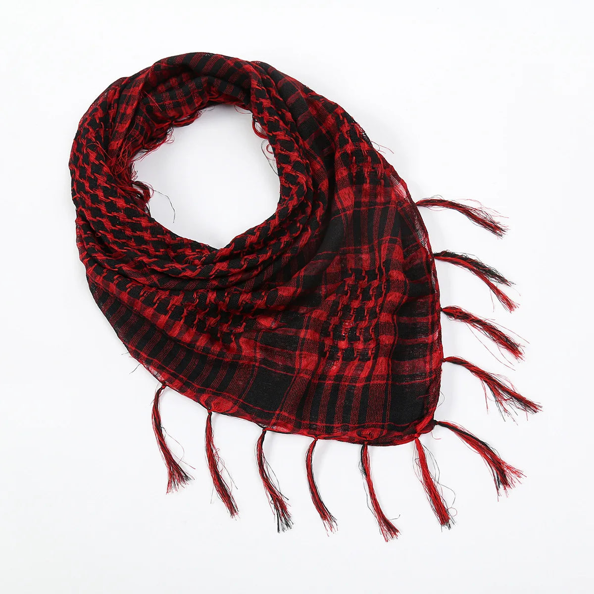 Arab Square Scarf Muslim Shawl Plaid Stripe Printed Outdoor Scarf Wind and Sand Neck Cover