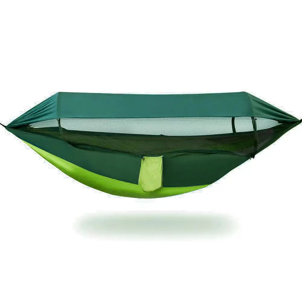 Outdoor Camping Double Hammock Anti-Rainfly Mosquito Net Automatic Quick Release Swing Shelter