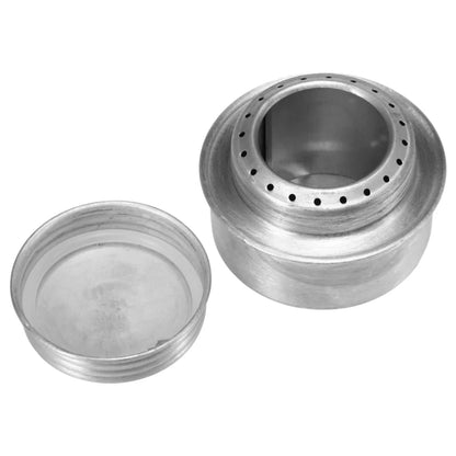 Lixada Outdoor Mini Alcohol Stove Titanium/Stainless Steel Camping Furnace with Cross Stand Stove Rack Picnic Pocket Stove