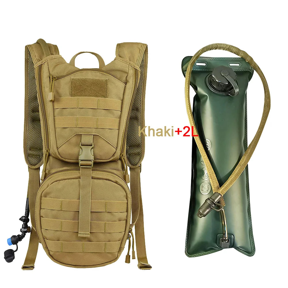 With 2/3L Water Bag Hydration Backpack Tactical Hydration Pack Backpack Military for Hiking Cycling Climbing Outdoor Bladder