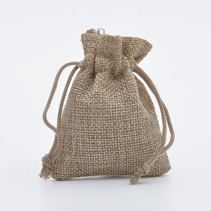 5pcs Multisize Jute Burlap Linen Drawstring Bag Christmas Halloween Gift Bags Wedding Birthday Party Candy Chocolate Packing Bag