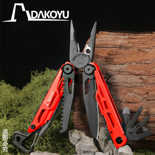 DAKOYU DKShadow Multitool Camping Pliers with Emergency Whistle -8 Color Compact Outdoor Tool, Suitable for Hiking and Camping