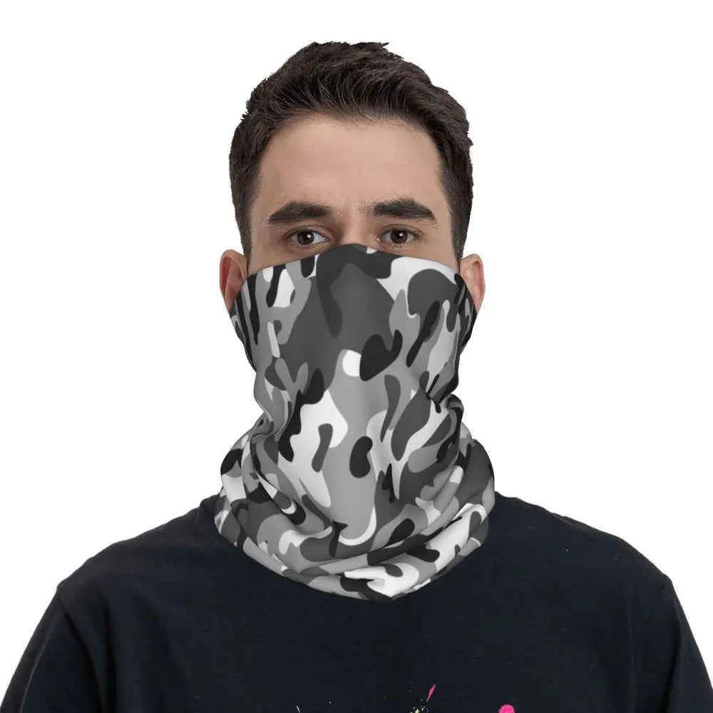 Custom Flecktarn Camo Bandana Neck Gaiter Windproof Face Scarf Cover Men Women Woodland Camouflage Headwear Tube Balaclava