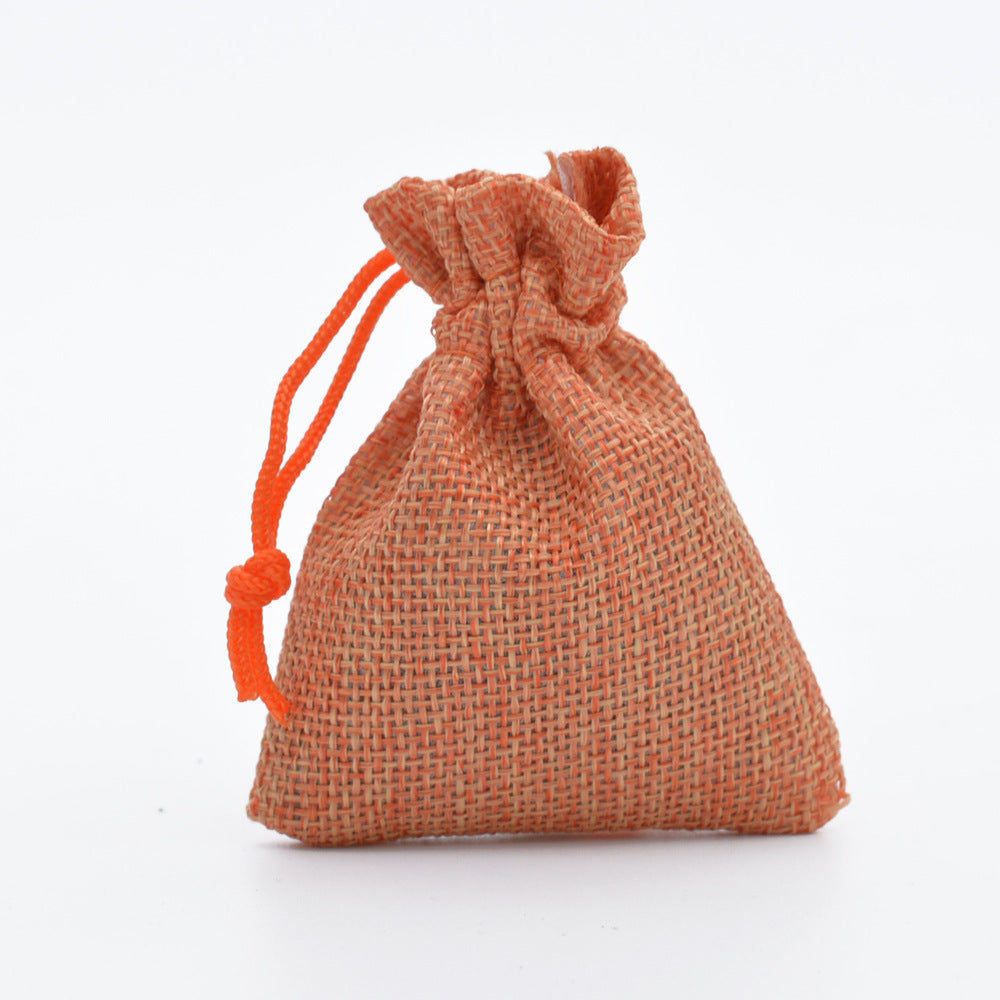 5pcs Multisize Jute Burlap Linen Drawstring Bag Christmas Halloween Gift Bags Wedding Birthday Party Candy Chocolate Packing Bag