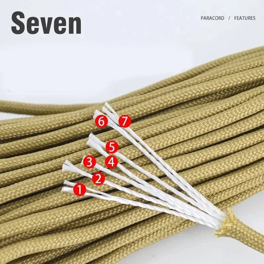 10/20m 7-core Military Nylon Braided Parachute Rope 550LB Suitable for DIY Outdoor Survival Adventure Camping Climbing Fishing