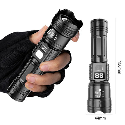 High Power Led Flashlight Type-C Rechargeable Long Range Zoom Tactical Torch Light Outdoor Emergency Camping Fishing Lantern