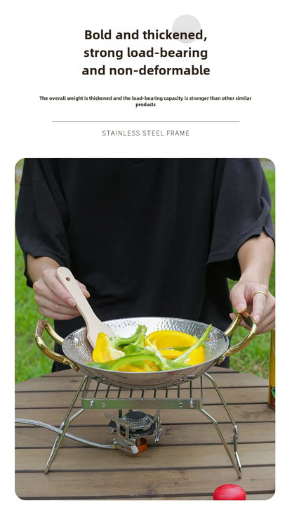 Folding Campfire Grill Stainless Steel Portable Multifunctional High Temperature Corrosion Resistance Outdoor Camping